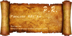 Panczer Réka névjegykártya